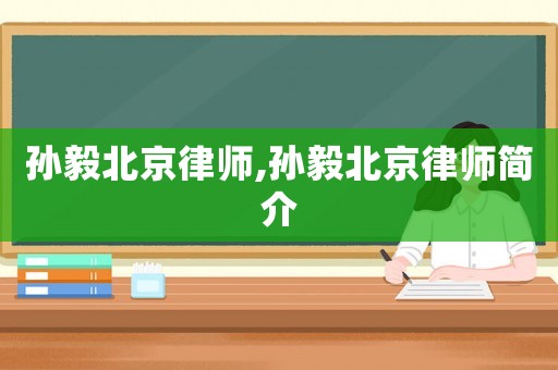 孫毅北京律師,孫毅北京律師簡介