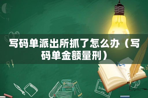 寫碼單派出所抓了怎么辦（寫碼單金額量刑）