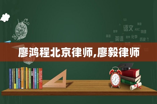 廖鴻程北京律師,廖毅律師