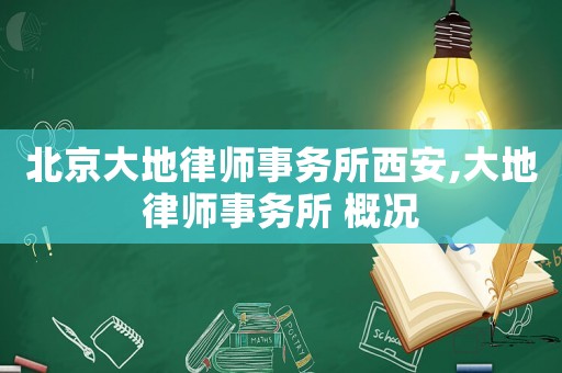 北京大地律師事務所西安,大地律師事務所 概況