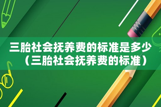 三胎社會(huì)撫養(yǎng)費(fèi)的標(biāo)準(zhǔn)是多少（三胎社會(huì)撫養(yǎng)費(fèi)的標(biāo)準(zhǔn)）