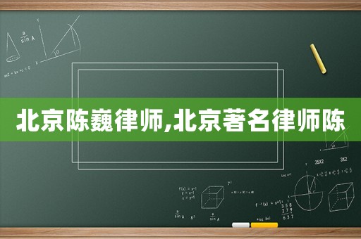 北京陳巍律師,北京著名律師陳