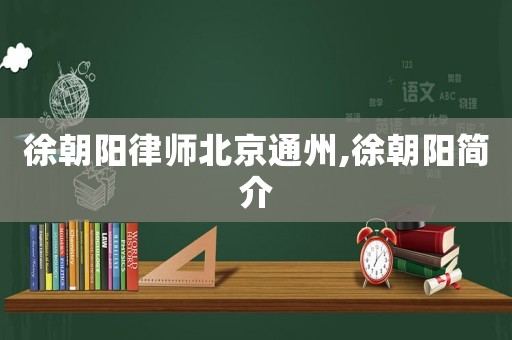 徐朝陽律師北京通州,徐朝陽簡介