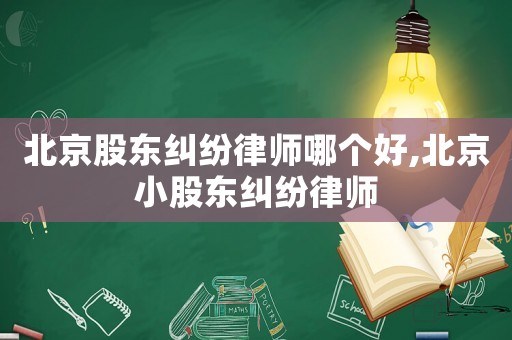 北京股東糾紛律師哪個好,北京小股東糾紛律師