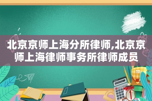 北京京師上海分所律師,北京京師上海律師事務所律師成員