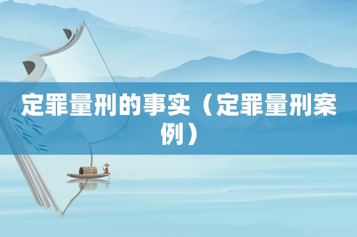 定罪量刑的事實（定罪量刑案例）