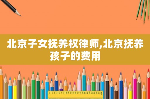 北京子女撫養權律師,北京撫養孩子的費用