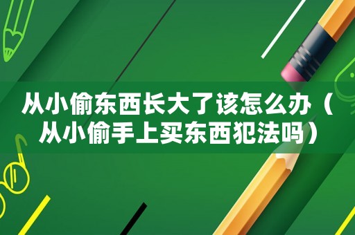 從小偷東西長大了該怎么辦（從小偷手上買東西犯法嗎）