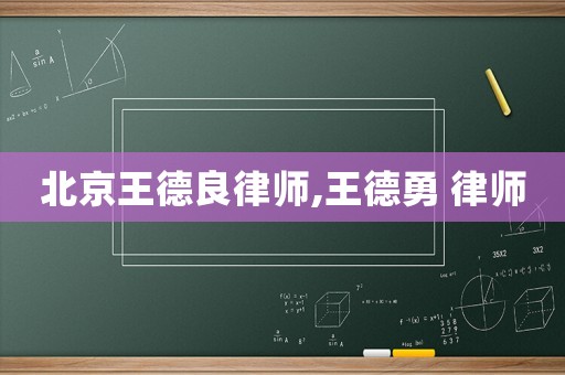 北京王德良律師,王德勇 律師