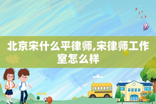 北京宋什么平律師,宋律師工作室怎么樣