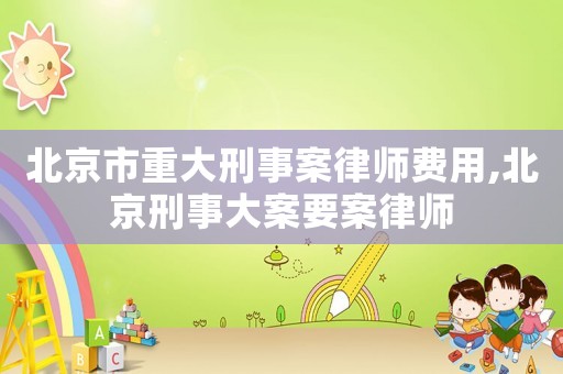北京市重大刑事案律師費(fèi)用,北京刑事大案要案律師