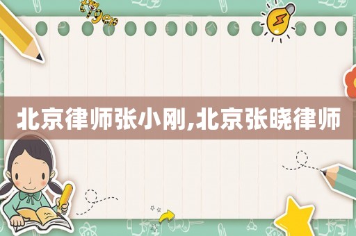 北京律師張小剛,北京張曉律師