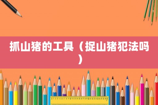 抓山豬的工具（捉山豬犯法嗎）