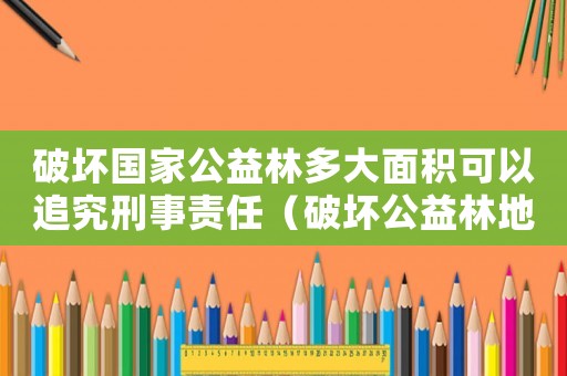 破壞國家公益林多大面積可以追究刑事責任（破壞公益林地怎么定罪）