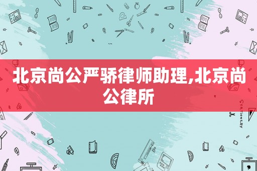 北京尚公嚴驕律師助理,北京尚公律所