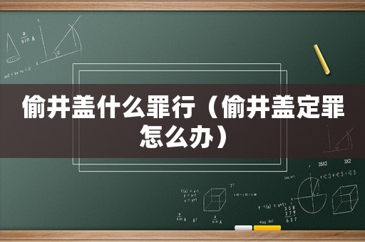 偷井蓋什么罪行（偷井蓋定罪怎么辦）
