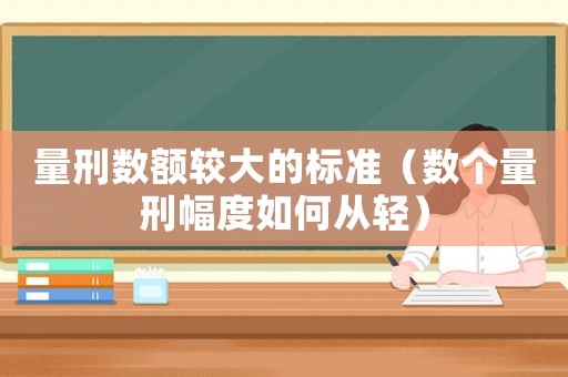 量刑數額較大的標準（數個量刑幅度如何從輕）