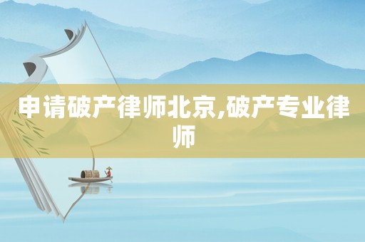 申請破產律師北京,破產專業律師