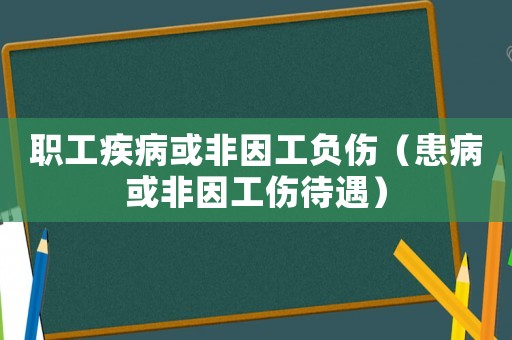 職工疾病或非因工負傷（患病或非因工傷待遇）