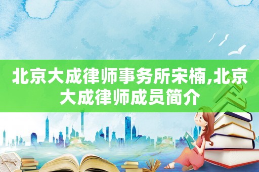 北京大成律師事務所宋楠,北京大成律師成員簡介