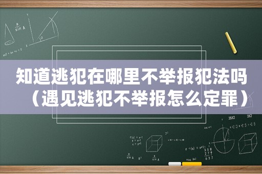 知道逃犯在哪里不舉報(bào)犯法嗎（遇見(jiàn)逃犯不舉報(bào)怎么定罪）