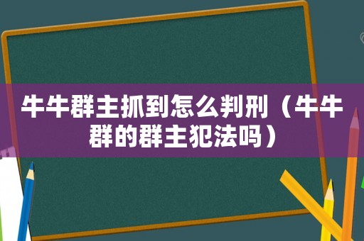 牛牛群主抓到怎么判刑（牛牛群的群主犯法嗎）
