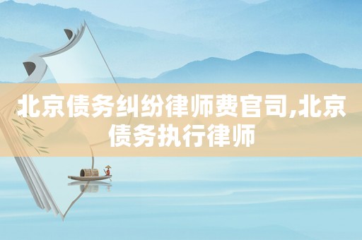 北京債務(wù)糾紛律師費官司,北京債務(wù)執(zhí)行律師