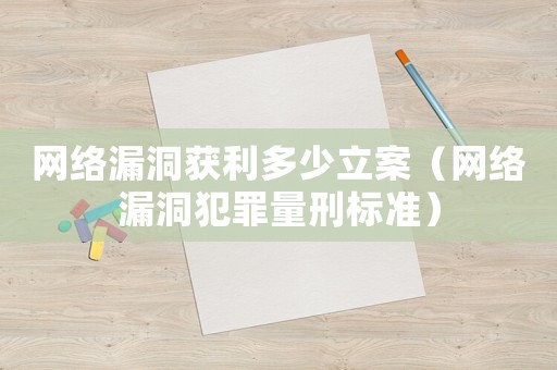 網絡漏洞獲利多少立案（網絡漏洞犯罪量刑標準）