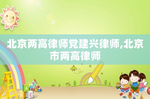 北京兩高律師黨建興律師,北京市兩高律師