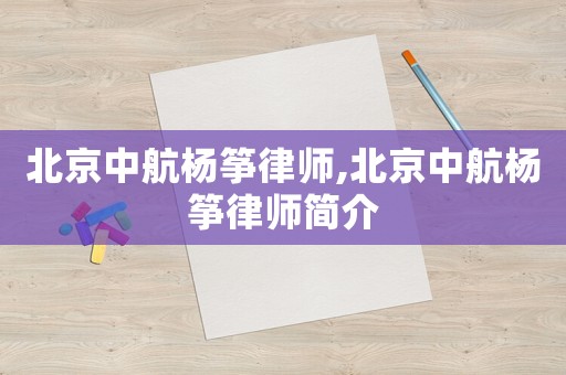 北京中航楊箏律師,北京中航楊箏律師簡介