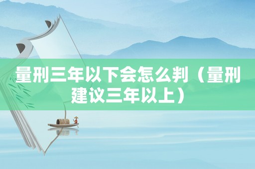 量刑三年以下會怎么判（量刑建議三年以上）