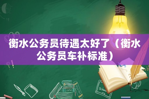衡水公務(wù)員待遇太好了（衡水公務(wù)員車補(bǔ)標(biāo)準(zhǔn)）