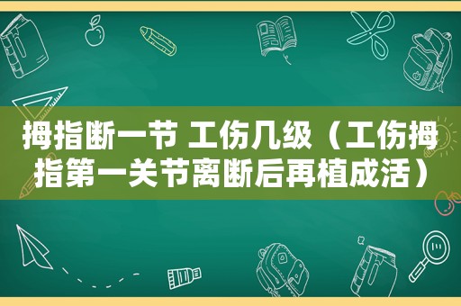 拇指斷一節 工傷幾級（工傷拇指第一關節離斷后再植成活）