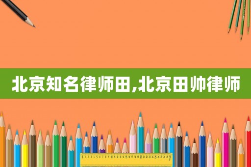 北京知名律師田,北京田帥律師