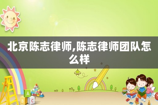 北京陳志律師,陳志律師團隊怎么樣