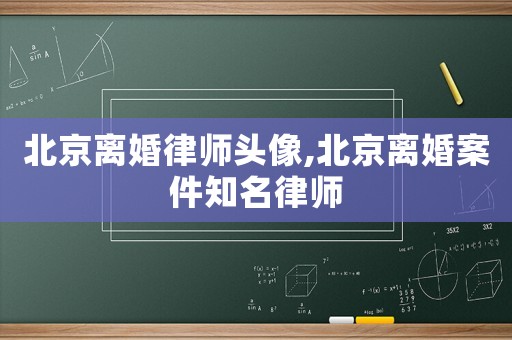 北京離婚律師頭像,北京離婚案件知名律師