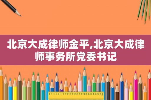北京大成律師金平,北京大成律師事務(wù)所黨委書記
