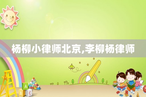 楊柳小律師北京,李柳楊律師