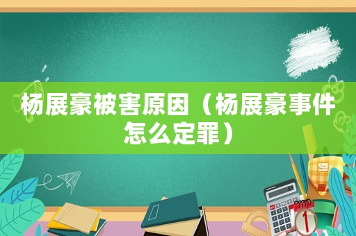 楊展豪被害原因（楊展豪事件怎么定罪）