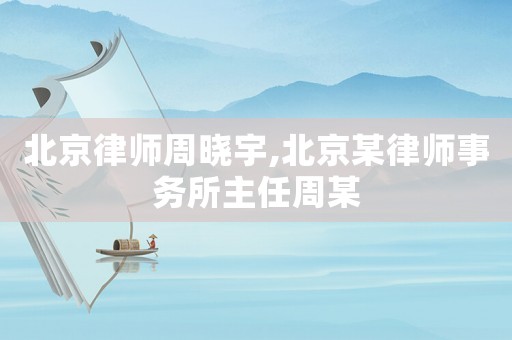 北京律師周曉宇,北京某律師事務所主任周某