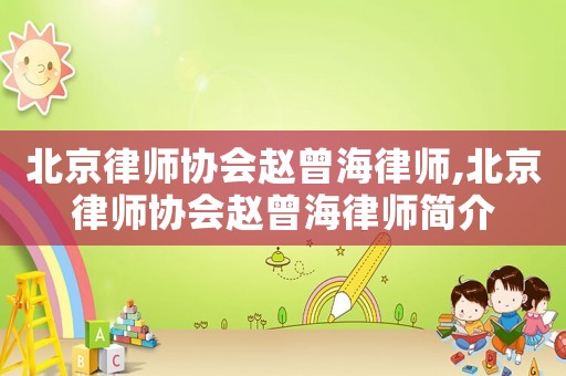 北京律師協會趙曾海律師,北京律師協會趙曾海律師簡介
