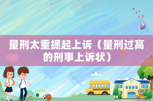 量刑太重提起上訴（量刑過高的刑事上訴狀）