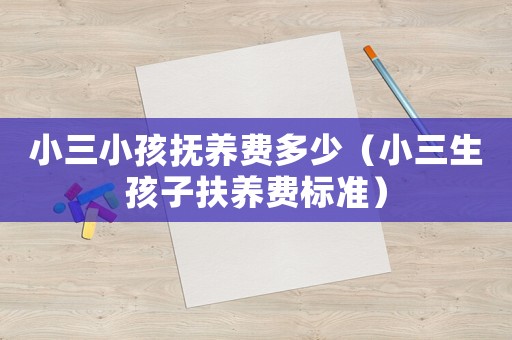 小三小孩撫養費多少（小三生孩子扶養費標準）