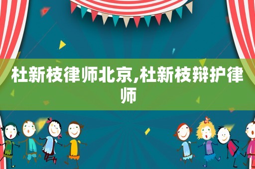 杜新枝律師北京,杜新枝辯護律師
