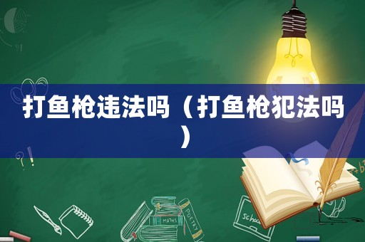 打魚槍違法嗎（打魚槍犯法嗎）