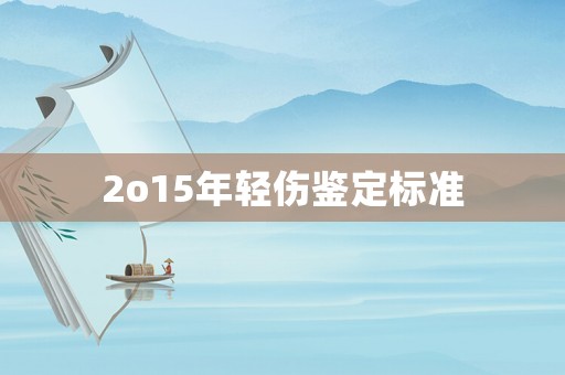 2o15年輕傷鑒定標準