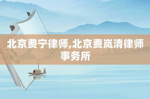 北京費(fèi)寧律師,北京費(fèi)嵐清律師事務(wù)所