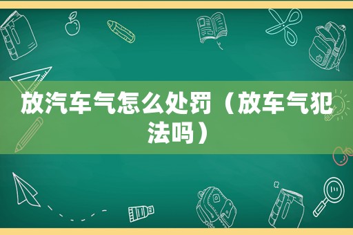 放汽車氣怎么處罰（放車氣犯法嗎）