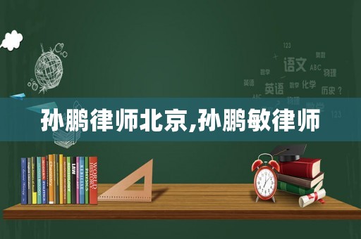 孫鵬律師北京,孫鵬敏律師