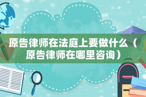原告律師在法庭上要做什么（原告律師在哪里咨詢）